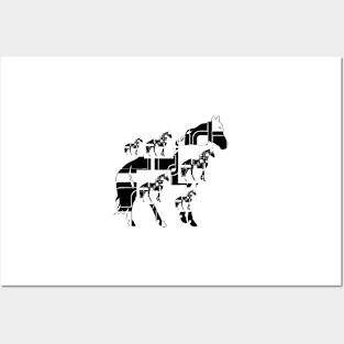 Horse in black and white Posters and Art